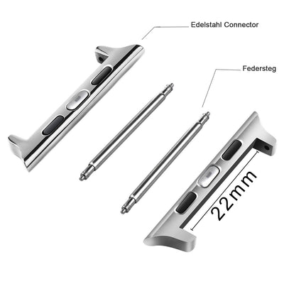 Connector-Set Silber – für Apple Watch 42/44/45 mm & 22 mm Armbänder – Ansicht 2