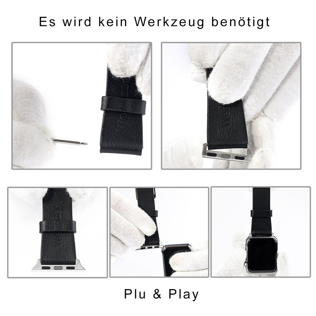 Connector-Set Silber – für Apple Watch 42/44/45 mm & 22 mm Armbänder