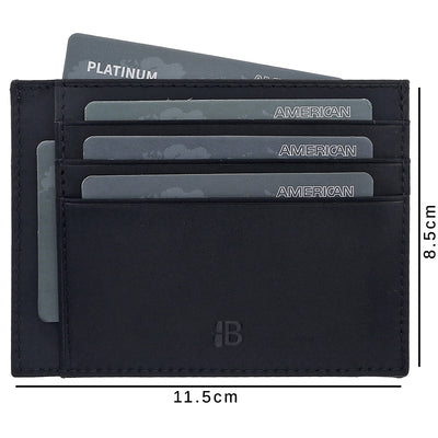 Leder Kartenhalter Slim Wallet – Vintage Schwarz | Burkley – Ansicht 2