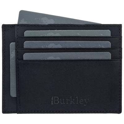 Leder Kartenhalter Slim Wallet – Vintage Schwarz | Burkley