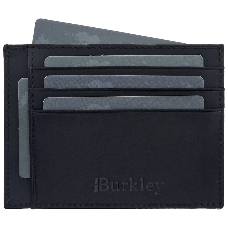 Leder Kartenhalter Slim Wallet – Vintage Schwarz | Burkley