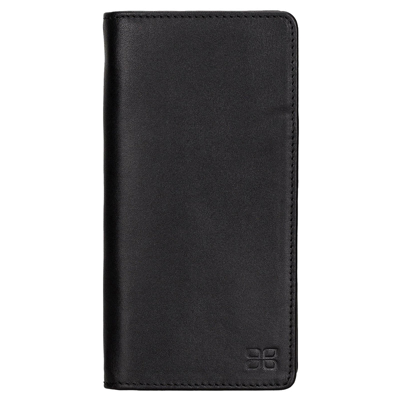 Leder Reisebrieftasche mit Handyfach – 8 Kartenfächer & Zipper | Schwarz