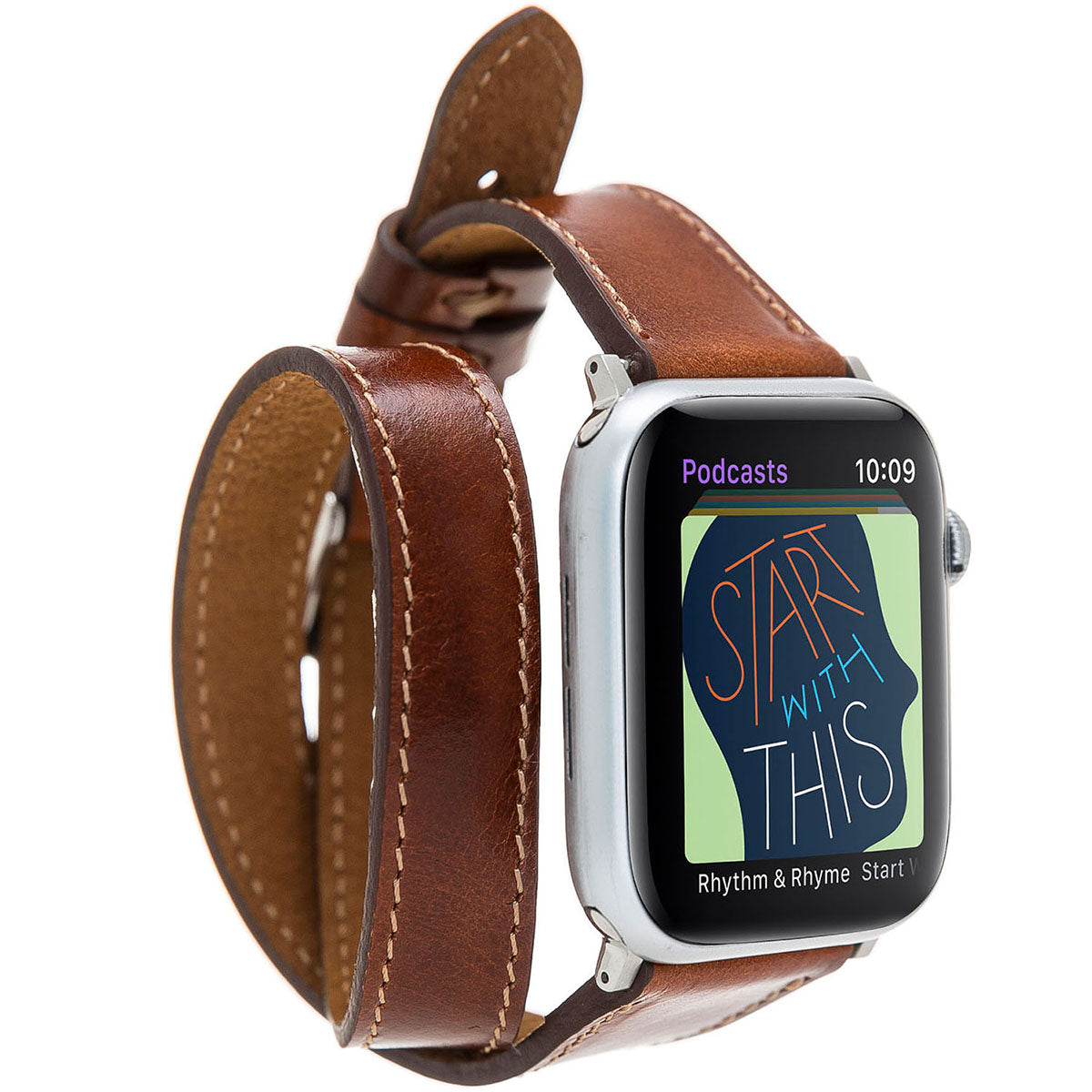 Lederarmband Braun Double Wrap – für Apple Watch 38/40/41 mm