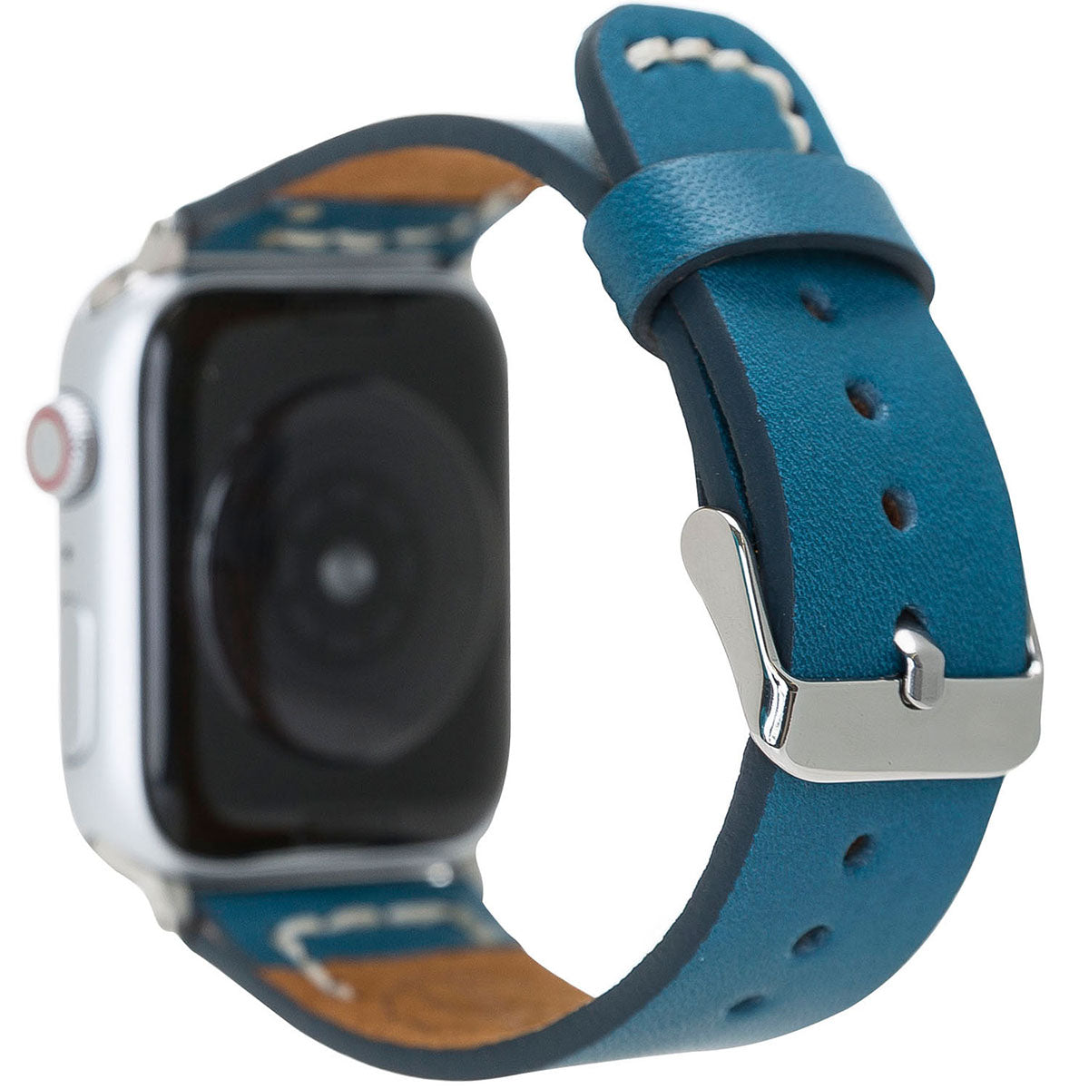 Lederarmband Petrol mit Handstich-Details – für Apple Watch 42/44/45 mm