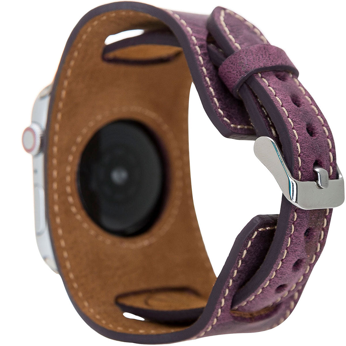 Vintage Cuff-Lederarmband Plum – für Apple Watch 42/44/45 mm