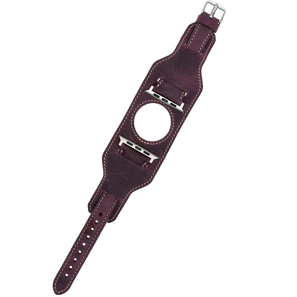Vintage Cuff-Lederarmband Plum – für Apple Watch 42/44/45 mm