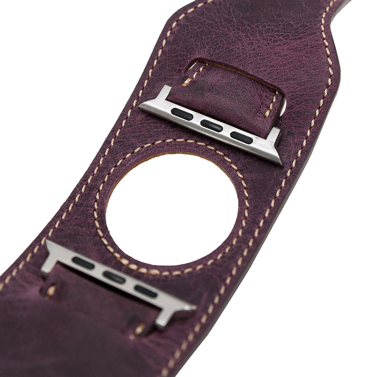Vintage Cuff-Lederarmband Plum – für Apple Watch 42/44/45 mm