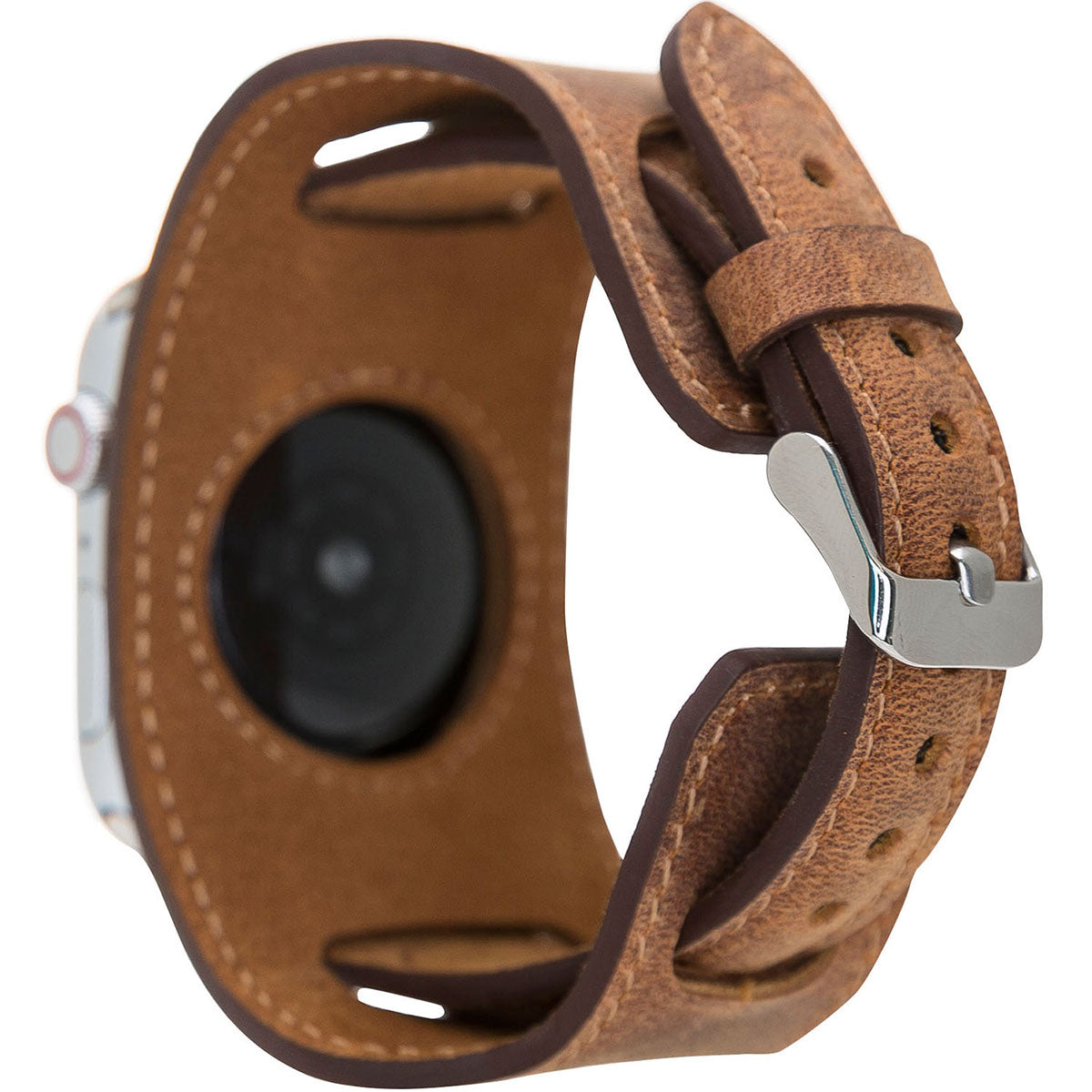 Vintage Cuff-Lederarmband Cognac – für Apple Watch 42/44/45 mm