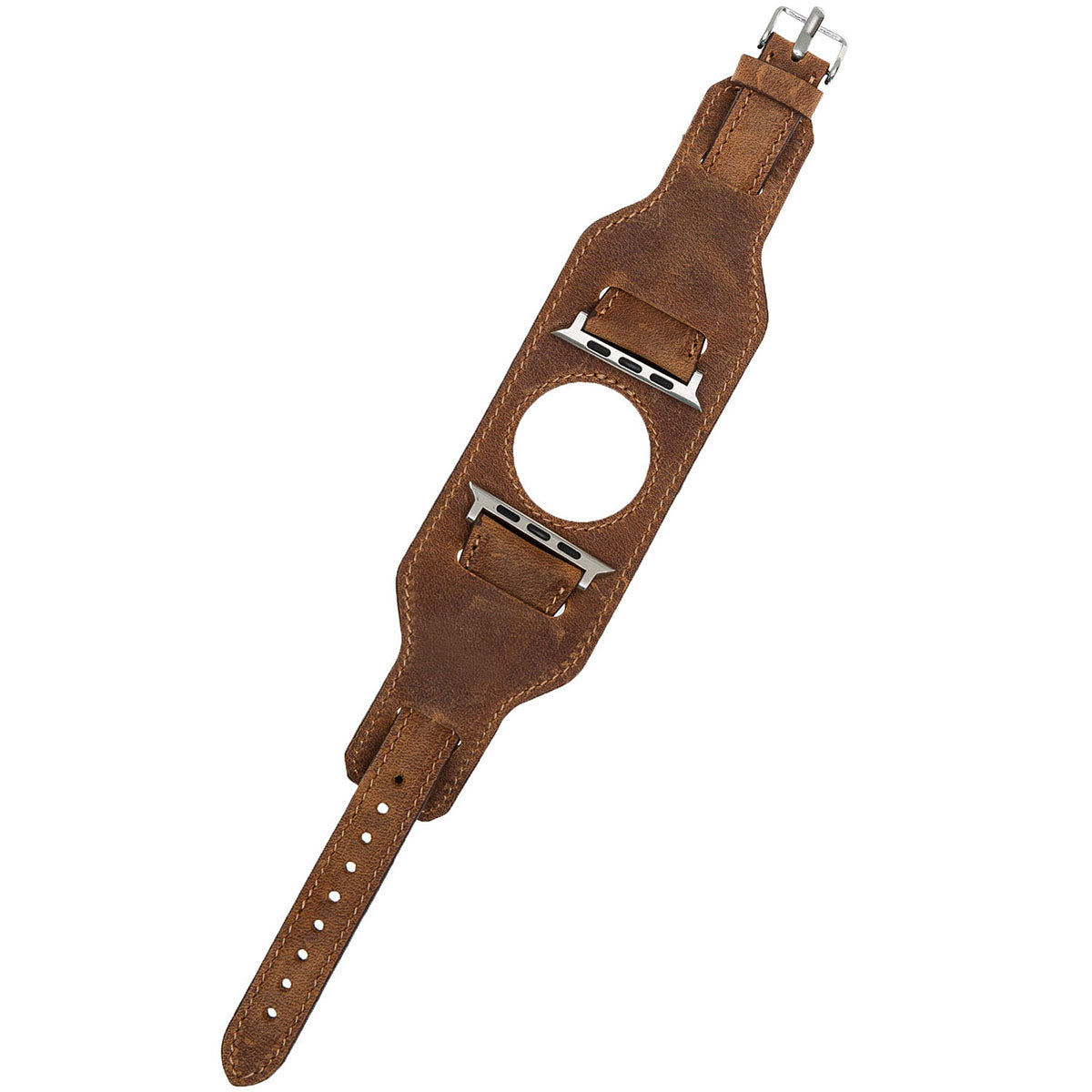 Vintage Cuff-Lederarmband Cognac – für Apple Watch 42/44/45 mm