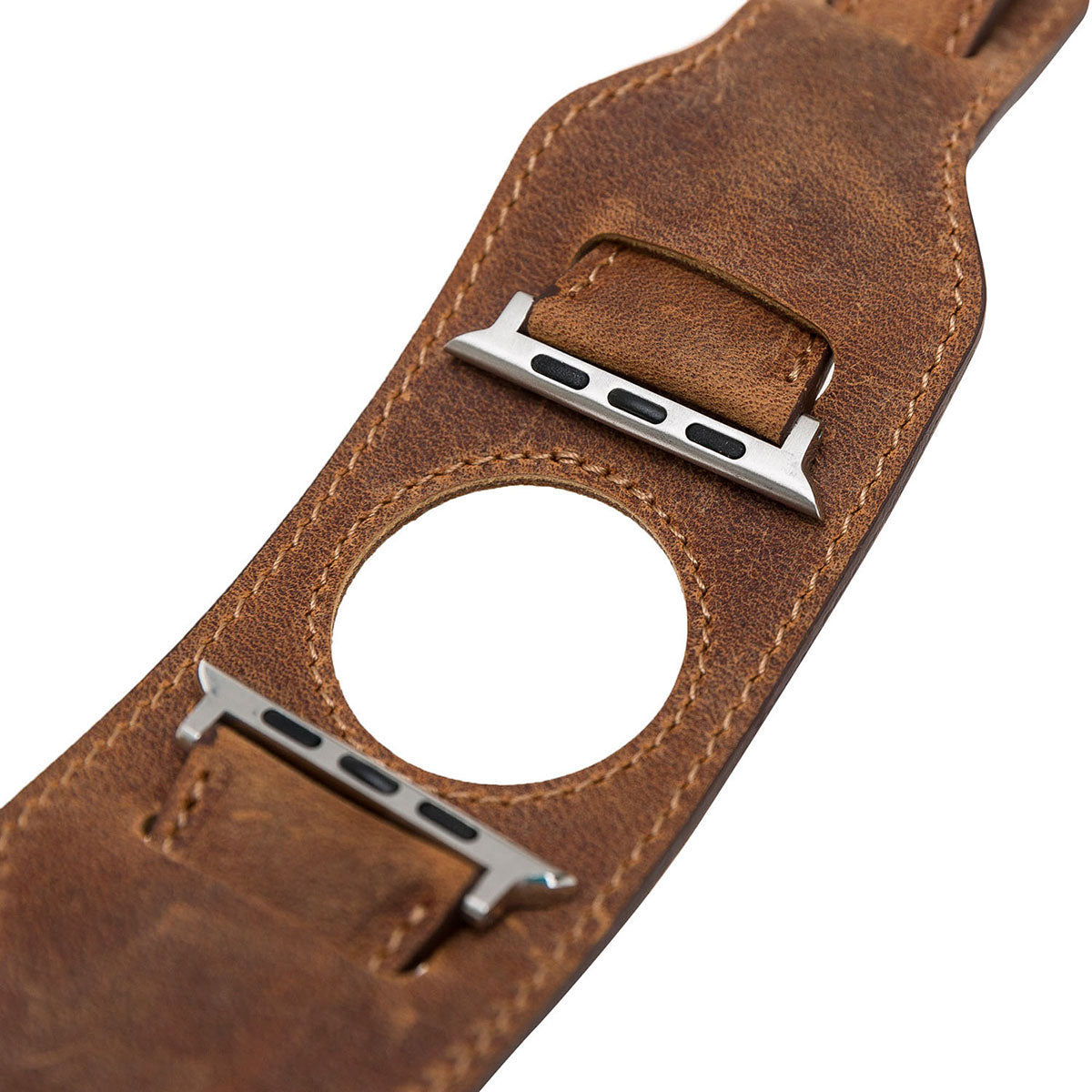 Vintage Cuff-Lederarmband Cognac – für Apple Watch 42/44/45 mm