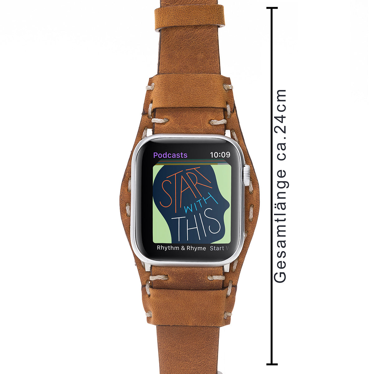 Vintage Leder-Manschettenarmband Braun – für Apple Watch 42/44/45 mm