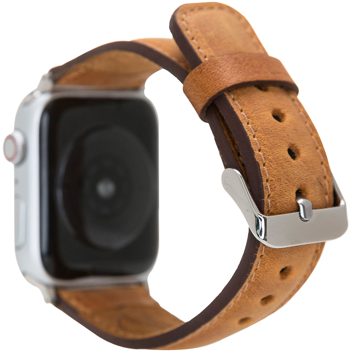 Lederarmband Cognac Natur – für Apple Watch 42/44/45 mm
