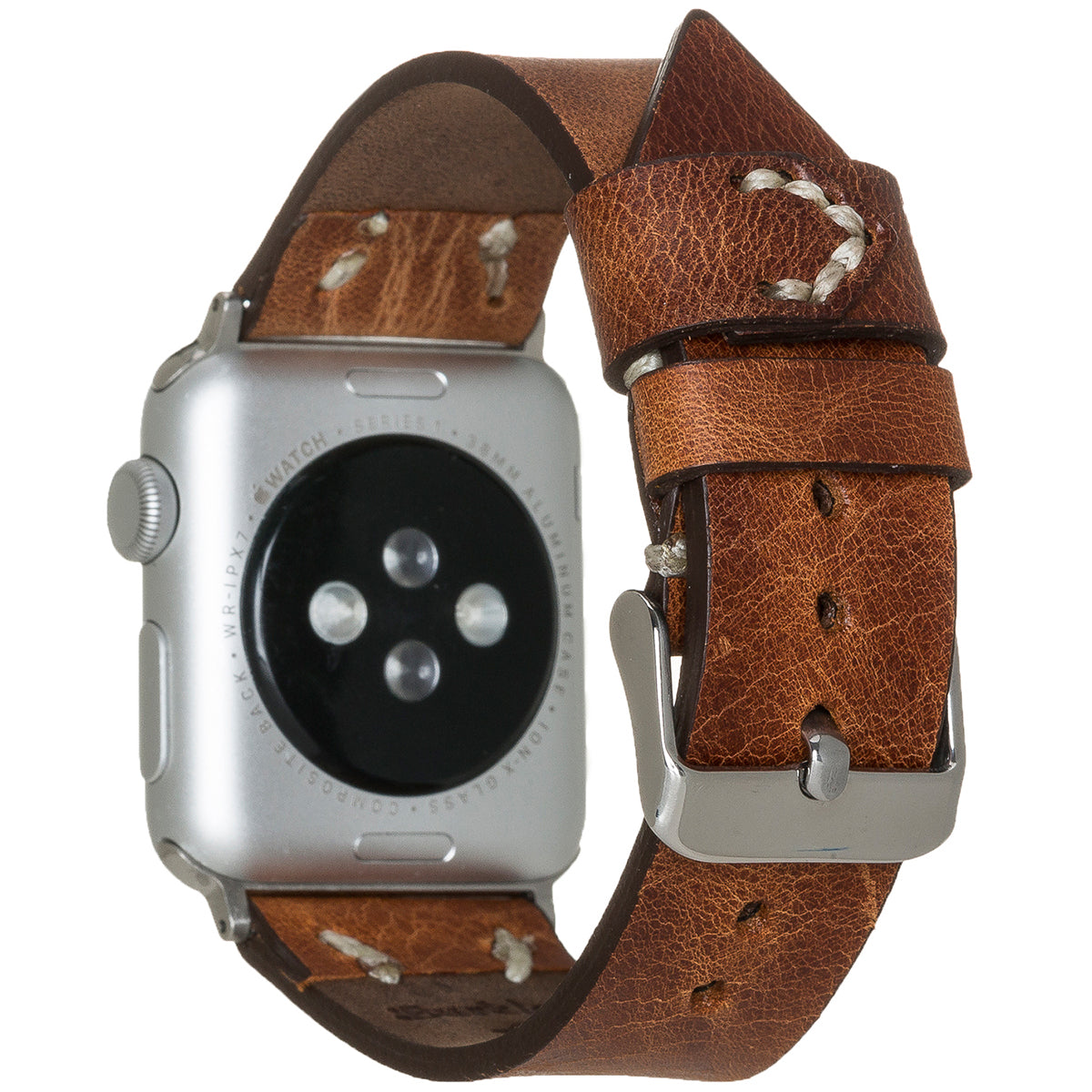 Apple Watch Lederarmband Vintage Stitch – Braun (Modell BA1-TN11EF)