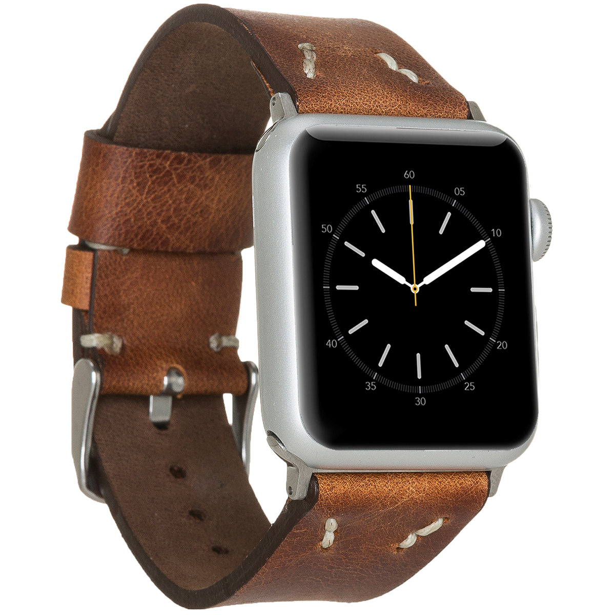 Apple Watch Lederarmband Vintage Stitch – Braun (Modell BA1-TN11EF)