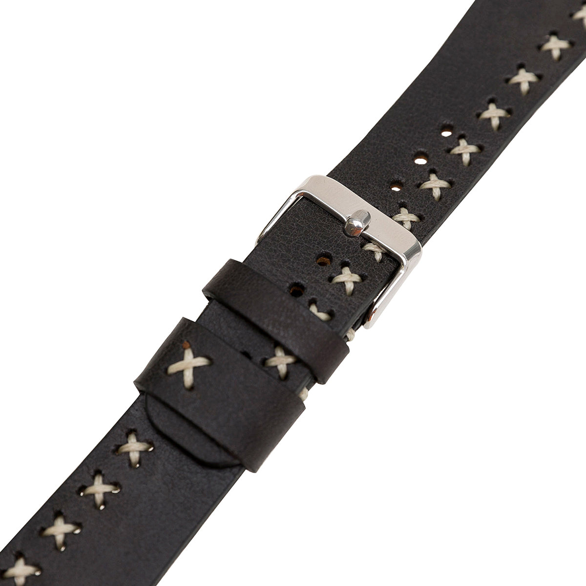 Apple Watch Lederarmband mit Kreuzstich – Schwarz (Modell BA11-TN1)
