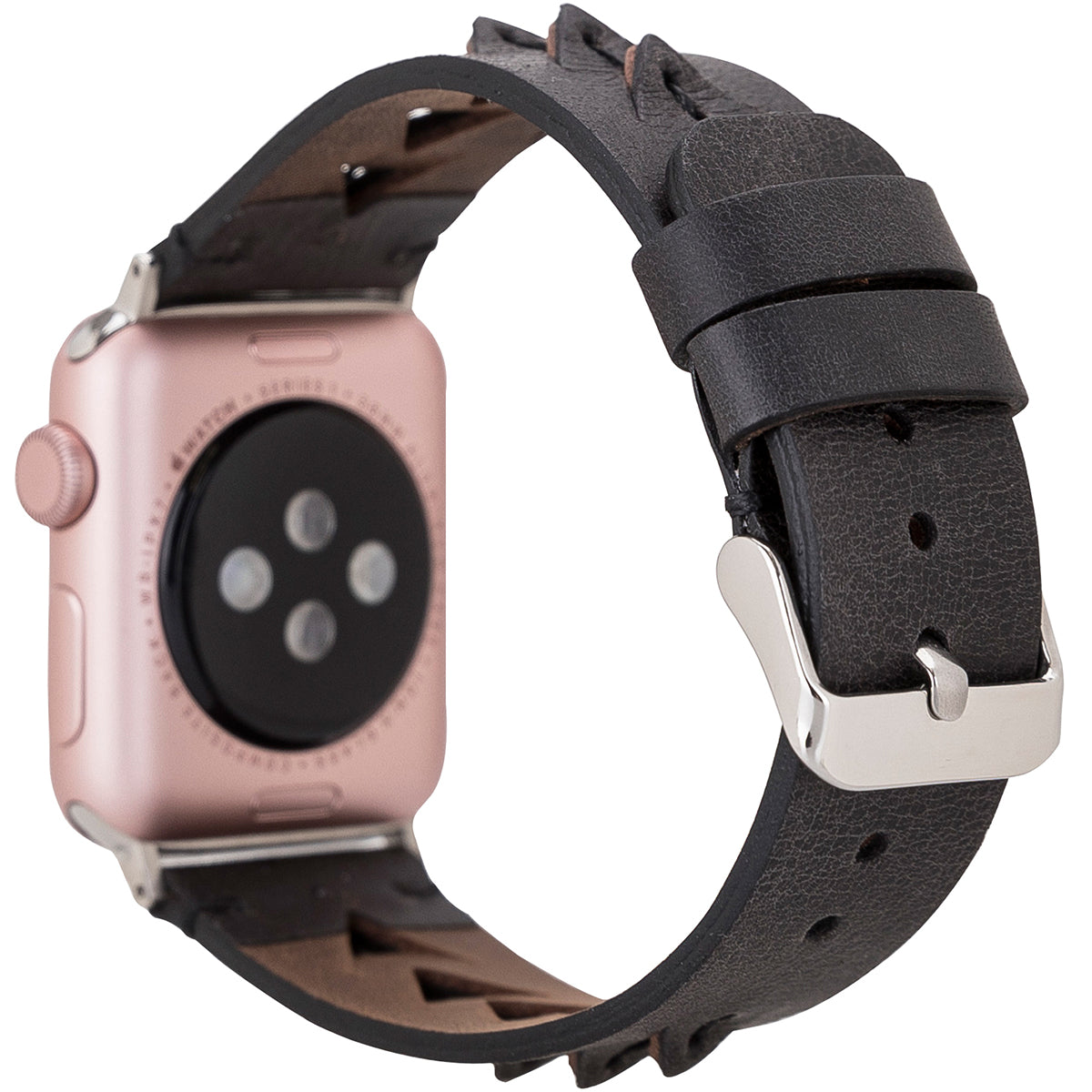 Apple Watch Lederarmband „V-Cut Stitching“ – Schwarz | Modell BA12-TN1