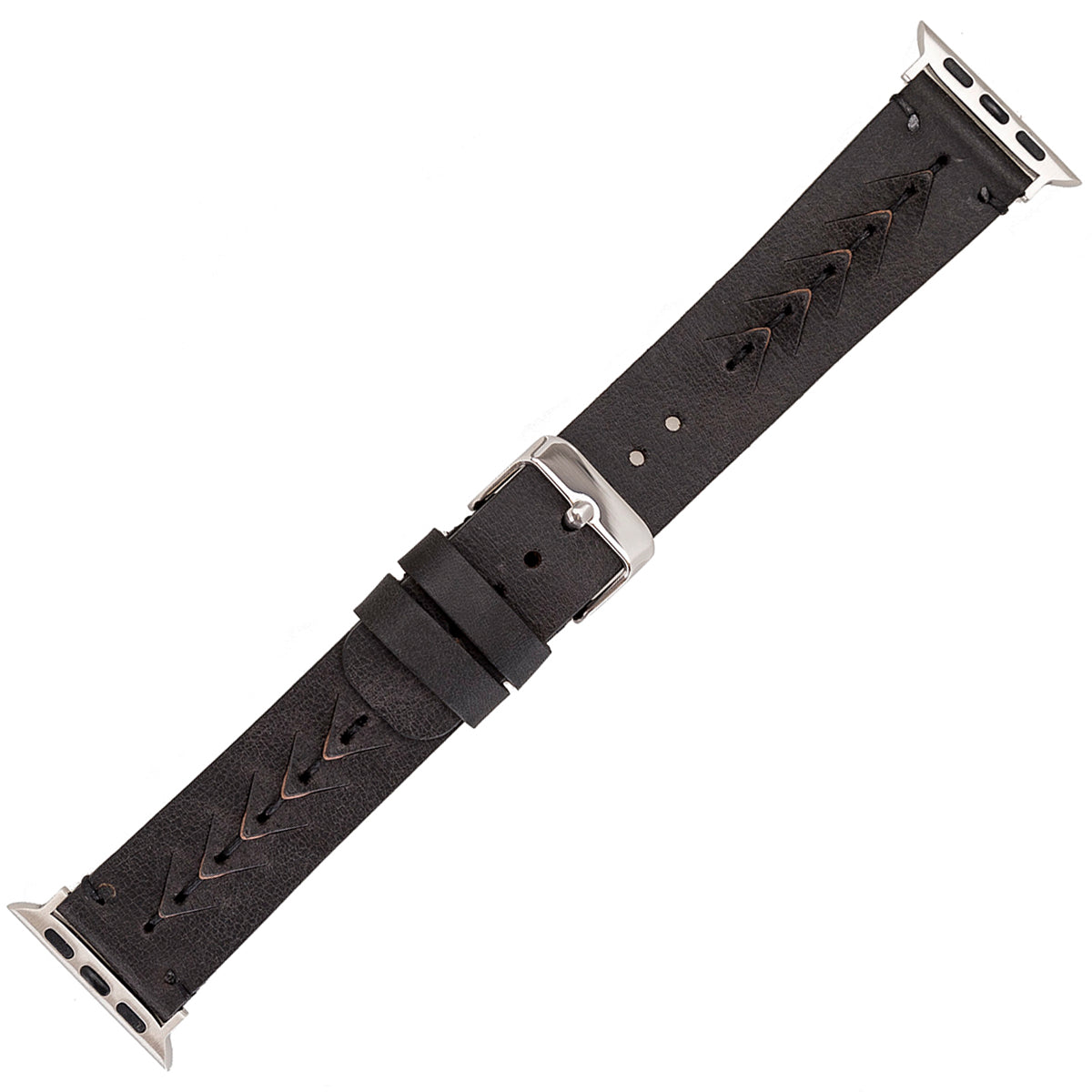 Apple Watch Lederarmband „V-Cut Stitching“ – Schwarz | Modell BA12-TN1