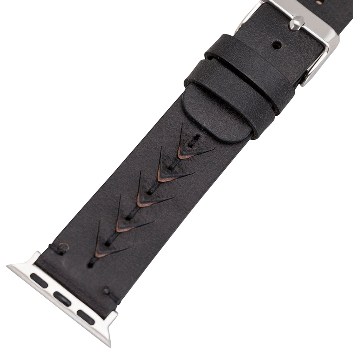 Apple Watch Lederarmband „V-Cut Stitching“ – Schwarz | Modell BA12-TN1