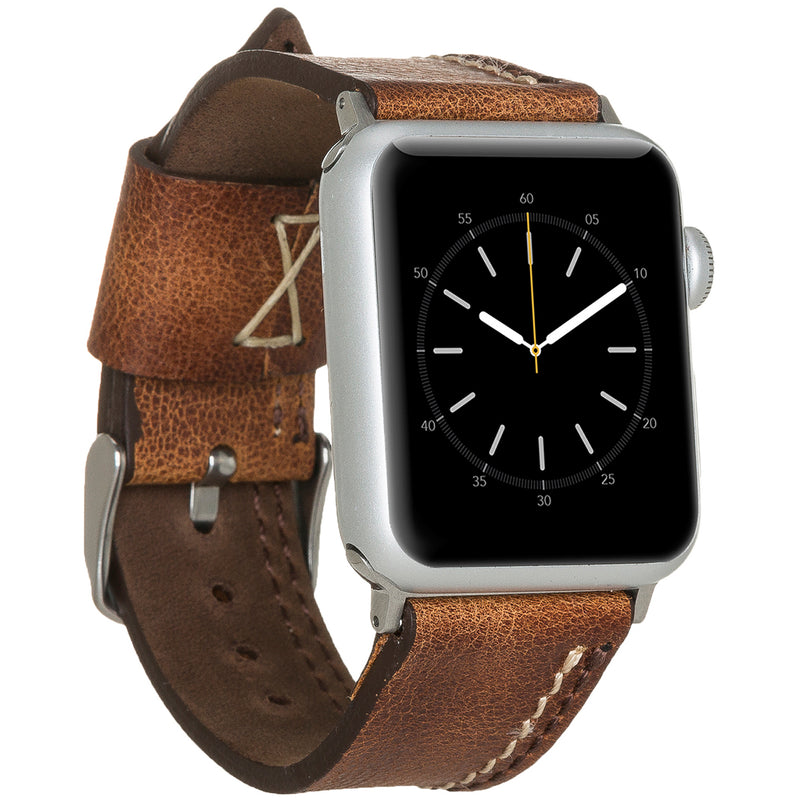 Apple Watch Lederarmband Race Stitch – Braun (Modell BA3-TN11EF)