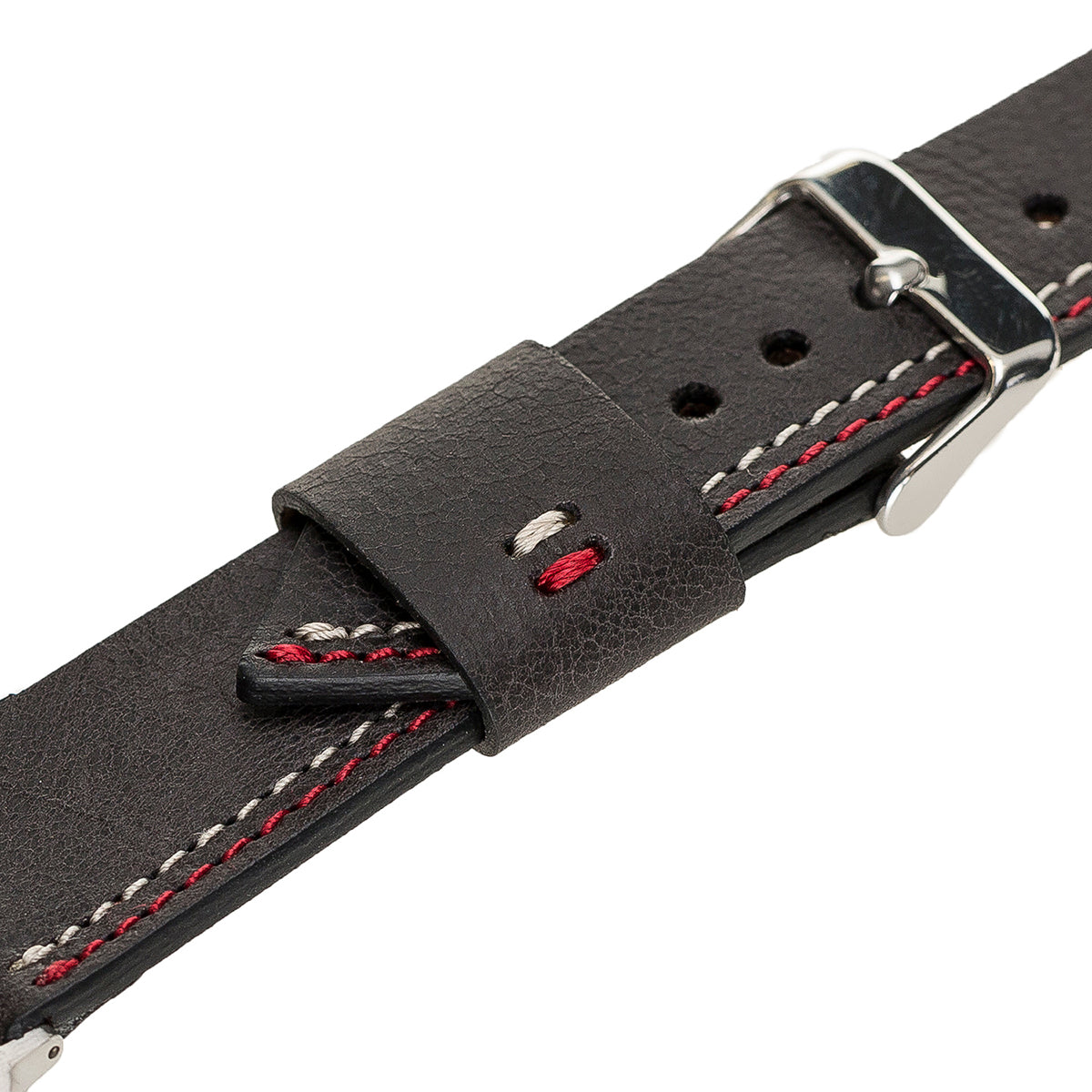 Apple Watch Lederarmband Race Stitch – Schwarz (Modell BA3-TN1)