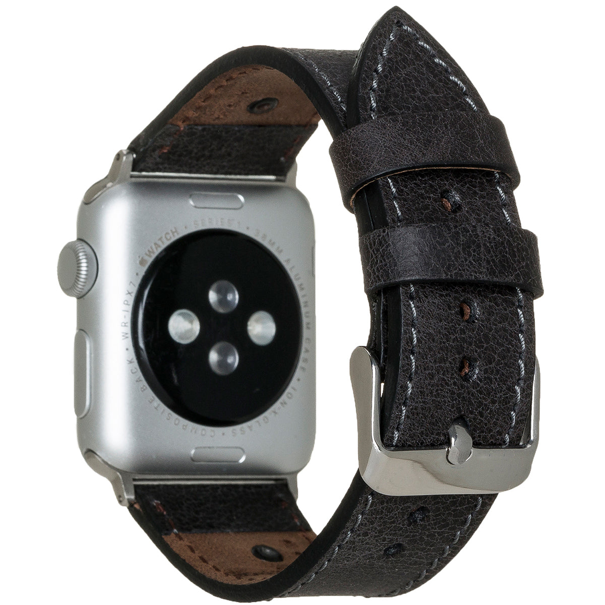 Apple Watch Lederarmband Classic Stitch – Schwarz (Modell BA4-TN1)