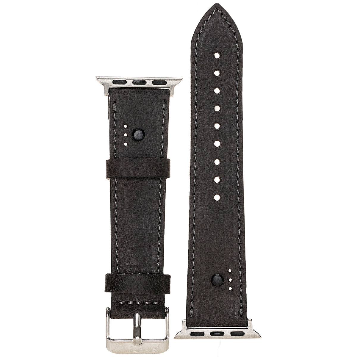 Apple Watch Lederarmband Classic Stitch – Schwarz (Modell BA4-TN1)