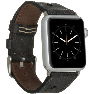 Apple Watch Lederarmband Classic Stitch – Schwarz (Modell BA4-TN1)