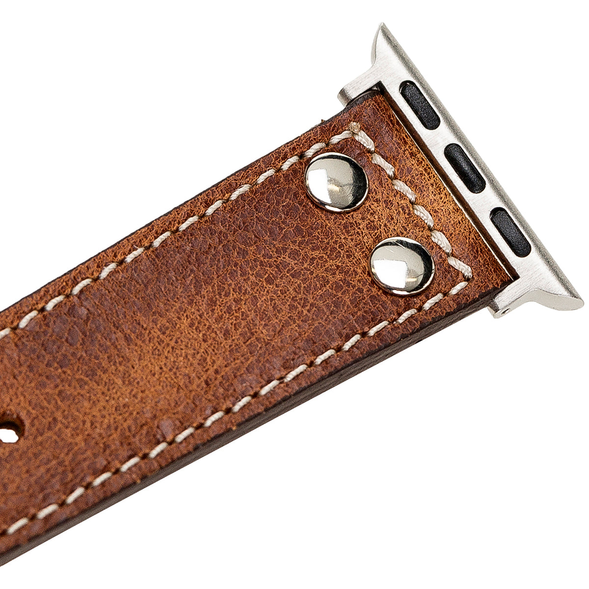 Apple Watch Lederarmband Biker Style – Braun (Modell BA5-TN11EF)