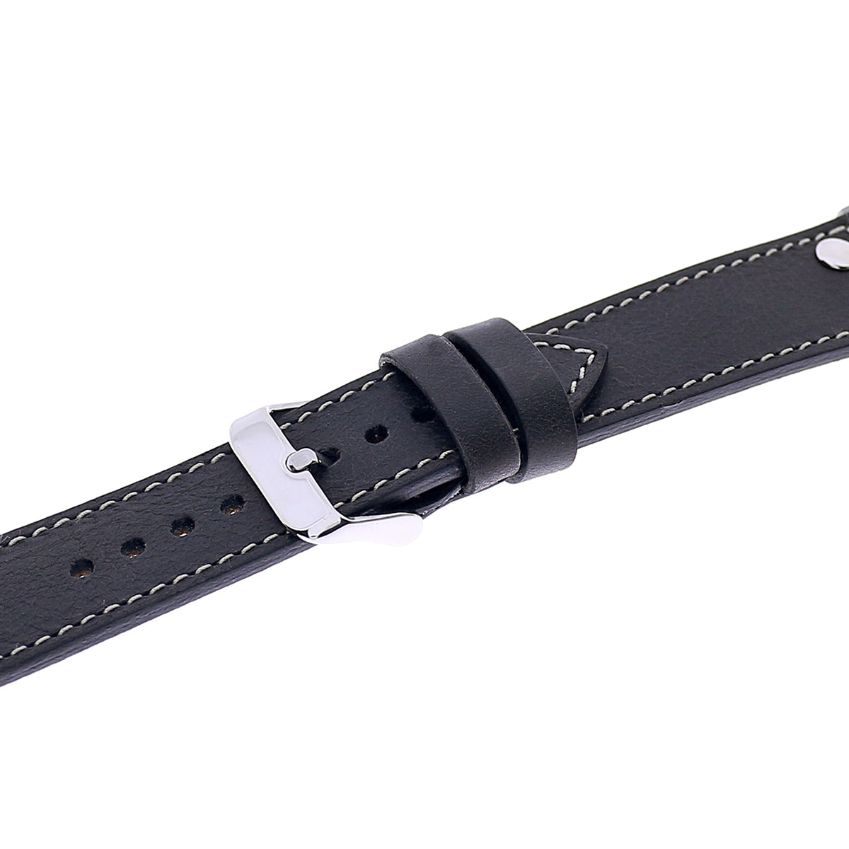 Apple Watch Lederarmband Biker Style – Schwarz (Modell BA5-TN1)