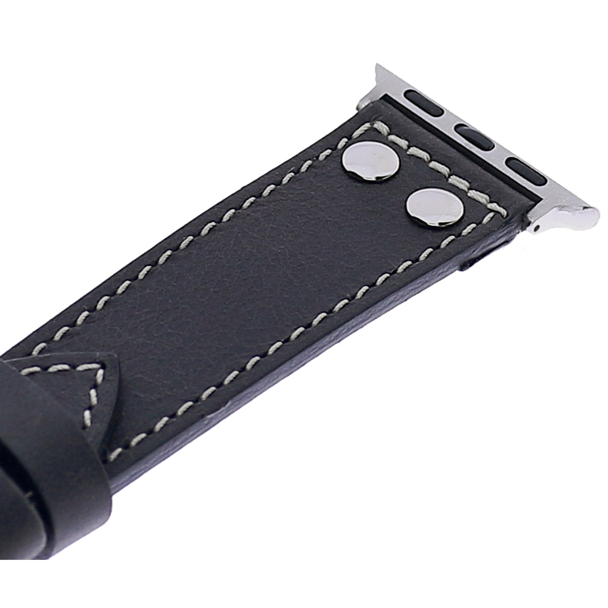 Apple Watch Lederarmband Biker Style – Schwarz (Modell BA5-TN1)