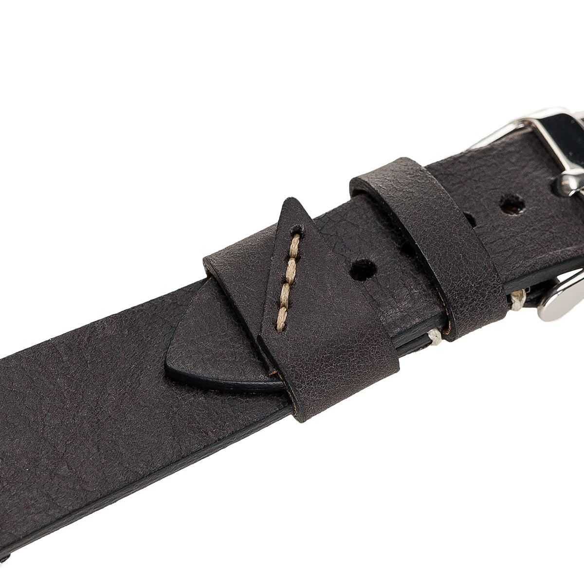 Apple Watch Lederarmband Rustic Handmade – Schwarz (Modell BA6-TN1)