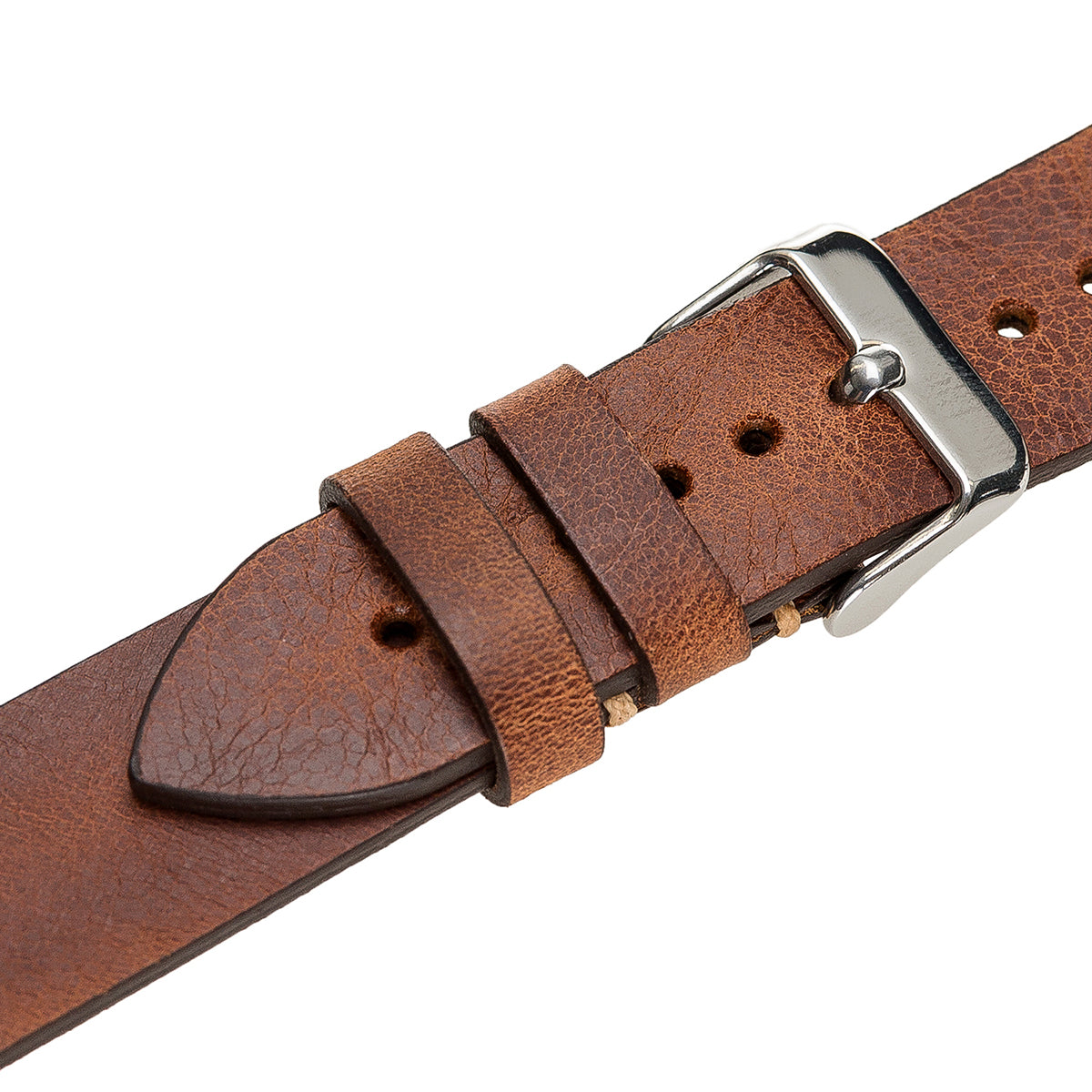 Apple Watch Lederarmband Rustic Knot Stitch – Braun (Modell BA7-TN11EF)