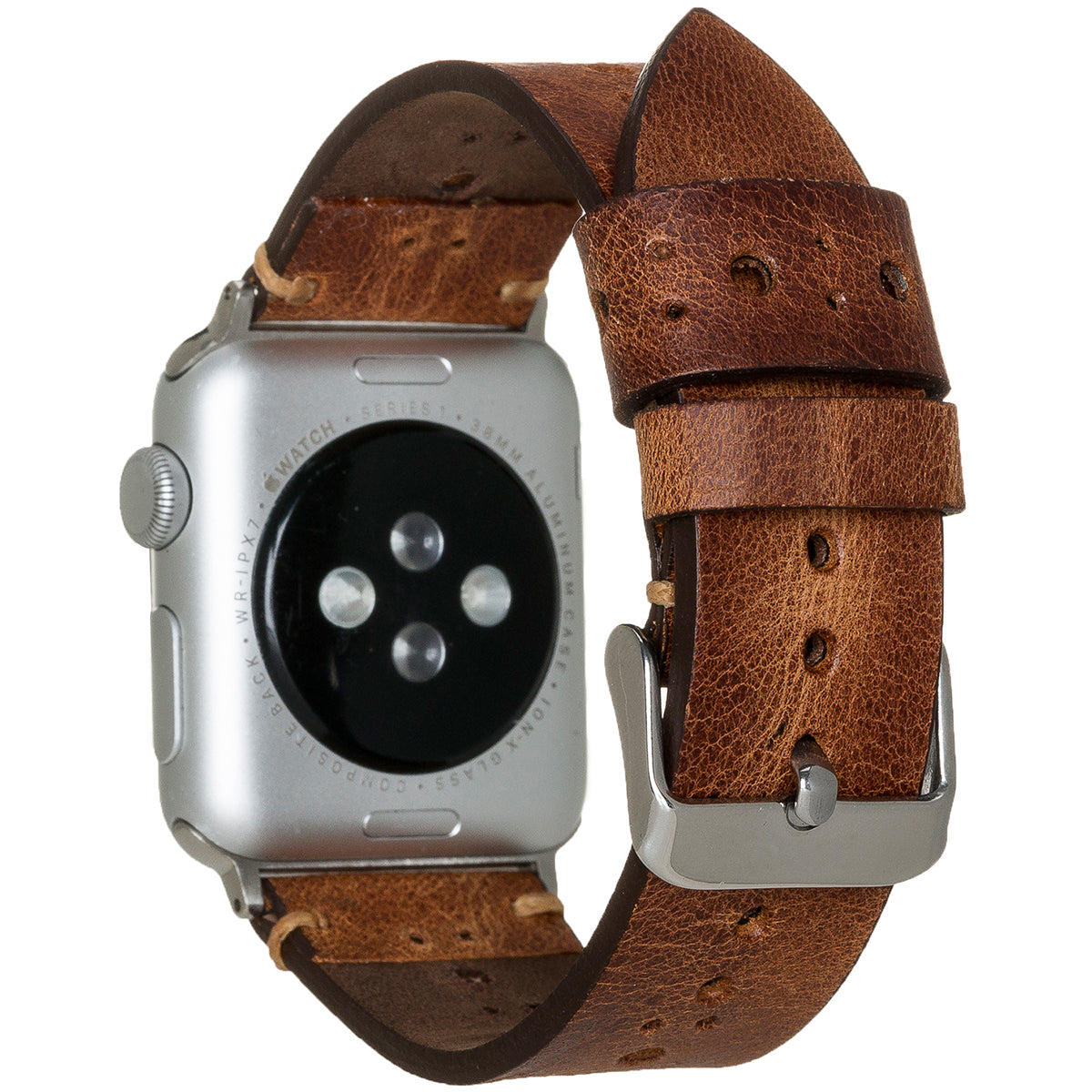 Apple Watch Lederarmband Perforated Vintage – Braun (Modell BA8-TN11EF)