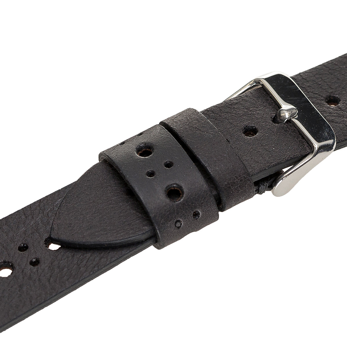 Apple Watch Lederarmband Perforated Vintage – Schwarz (Modell BA8-TN1)
