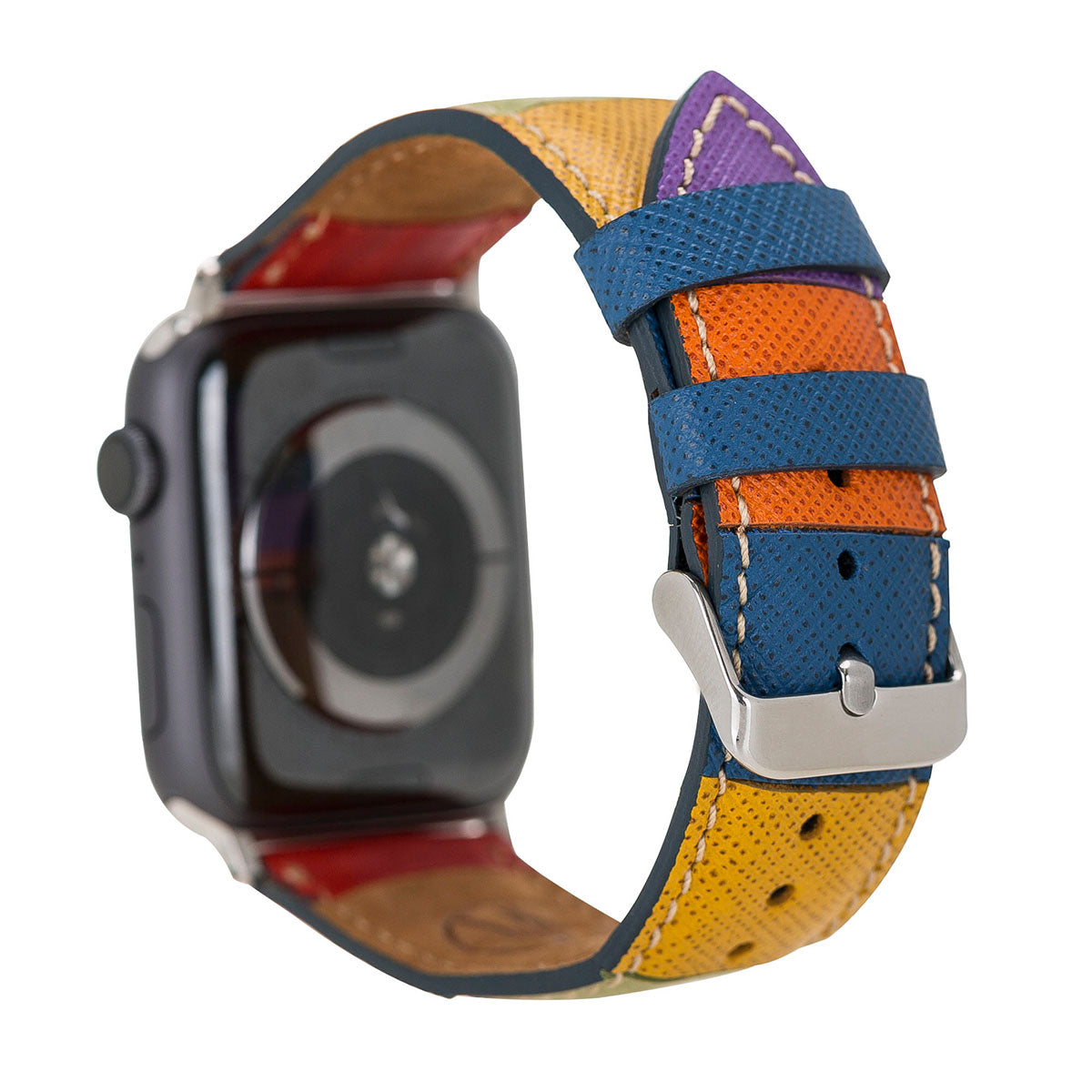 Apple Watch Lederarmband „Patchwork Colorblock“ – Unikat | Modell EV10RBW