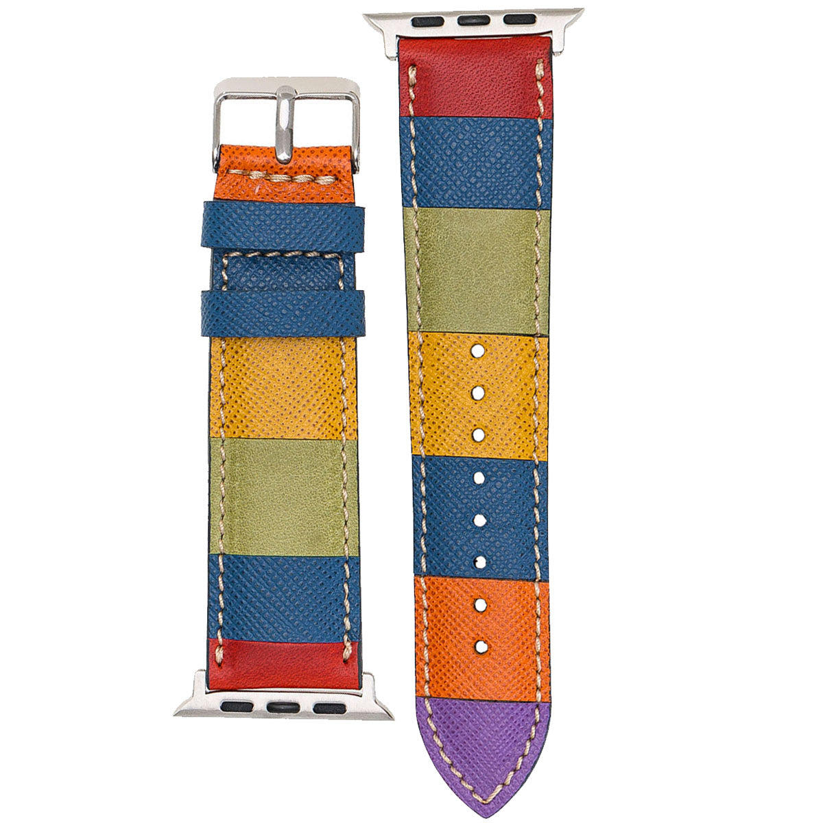 Apple Watch Lederarmband „Patchwork Colorblock“ – Unikat | Modell EV10RBW