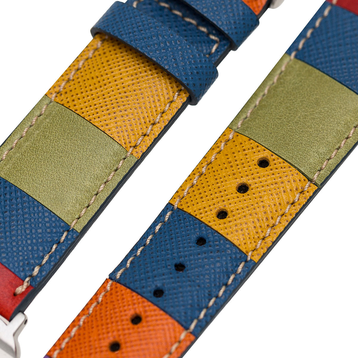 Apple Watch Lederarmband „Patchwork Colorblock“ – Unikat | Modell EV10RBW
