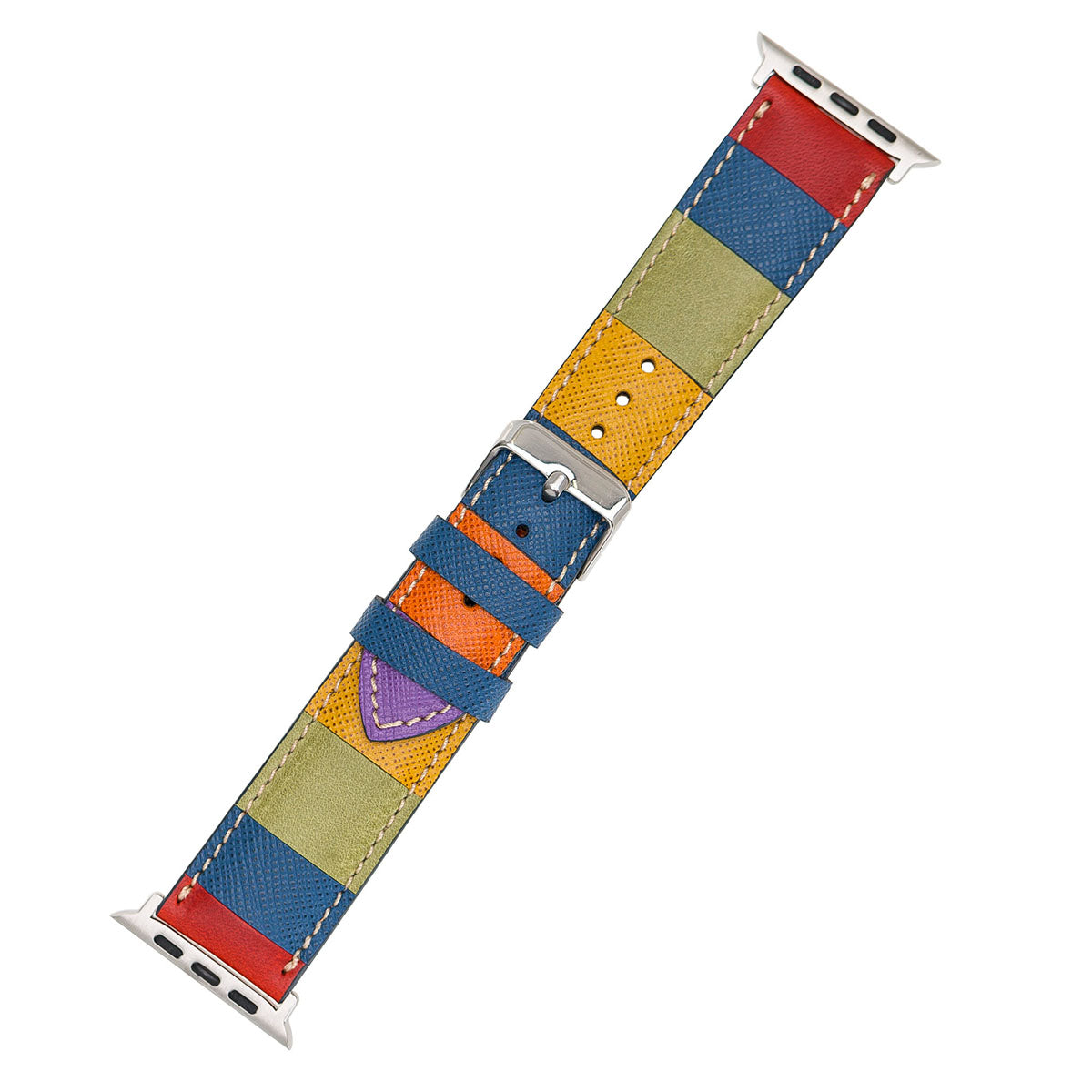 Apple Watch Lederarmband „Patchwork Colorblock“ – Unikat | Modell EV10RBW