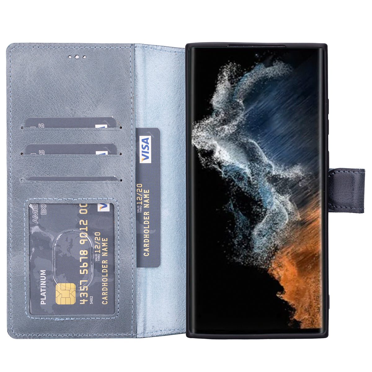 Samsung Galaxy S23 Plus Leder Book-Case – Wallet Hülle | Blau