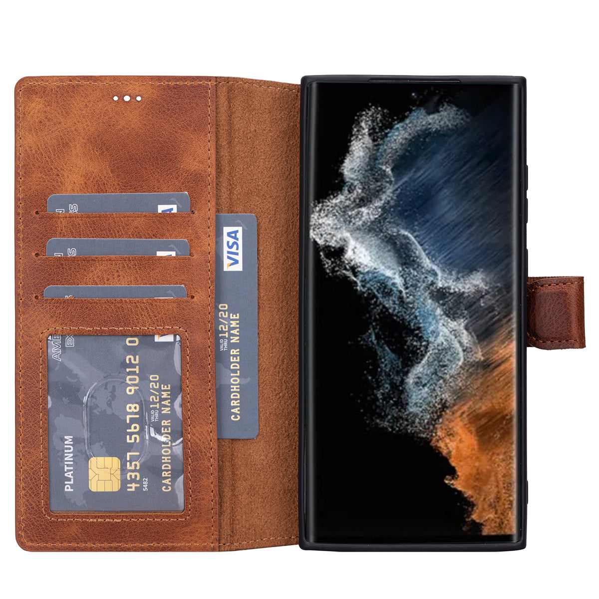 Samsung Galaxy S23 Plus Leder Book-Case – Wallet Hülle | Braun