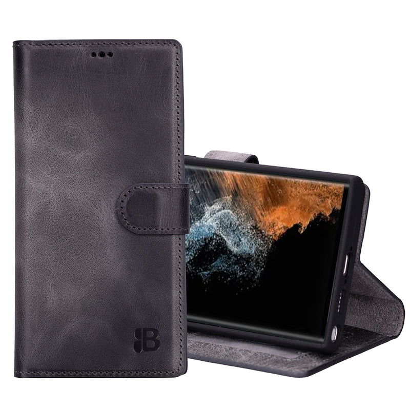 Samsung Galaxy S23 Plus Leder Book-Case – Wallet Hülle | Grau