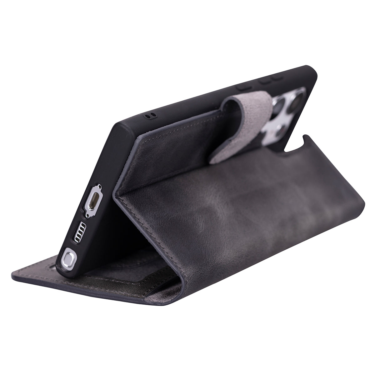 Samsung Galaxy S23 Plus Leder Book-Case – Wallet Hülle | Grau