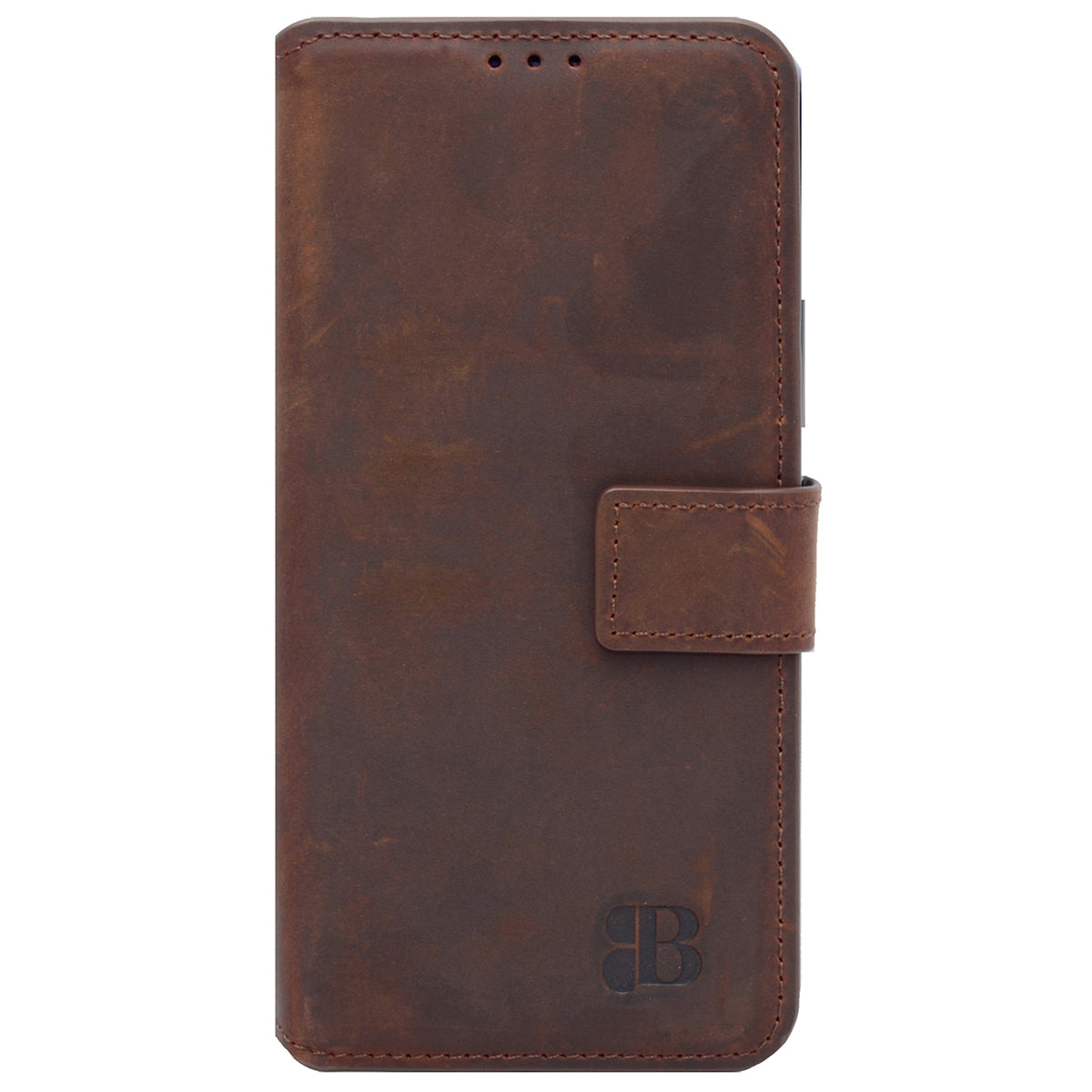 2-in-1 Lederhülle für Galaxy A54 – Book-Case mit Kartenfach | Braun