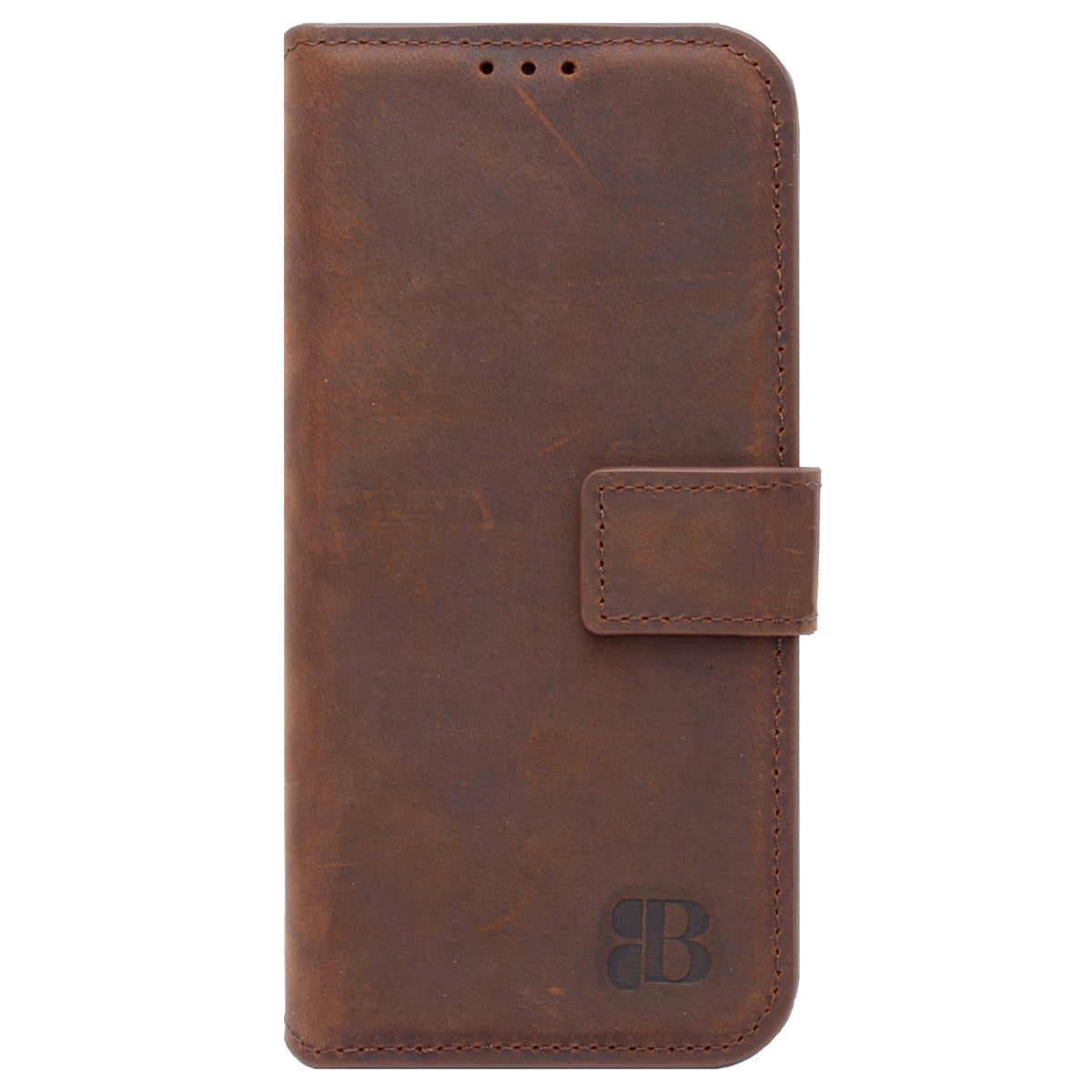 2-in-1 Lederhülle für iPhone 13 Book-Style mit Magnet-Case | Braun