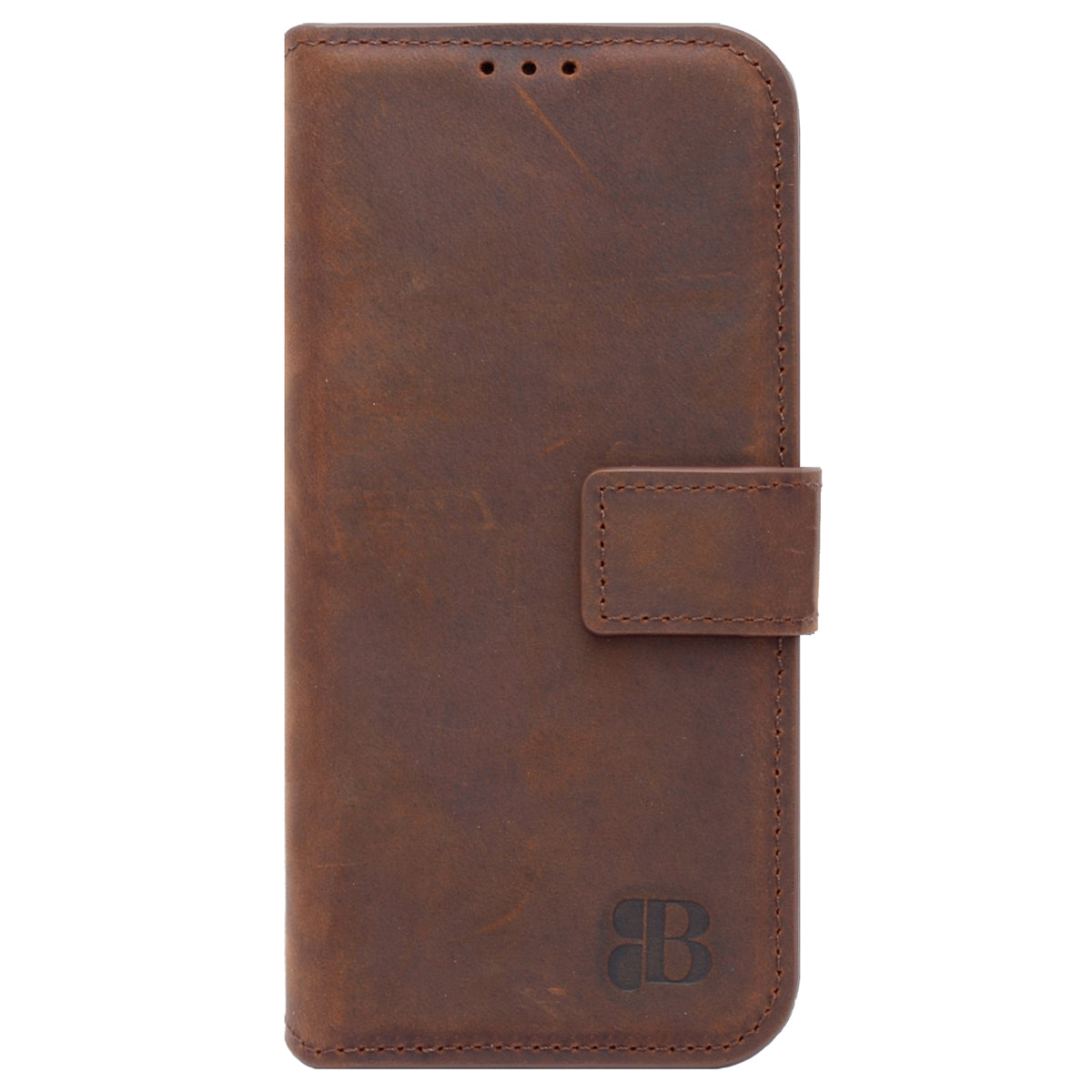 2-in-1 Lederhülle für iPhone 14 Pro Max Book-Style mit Magnet-Case | Braun