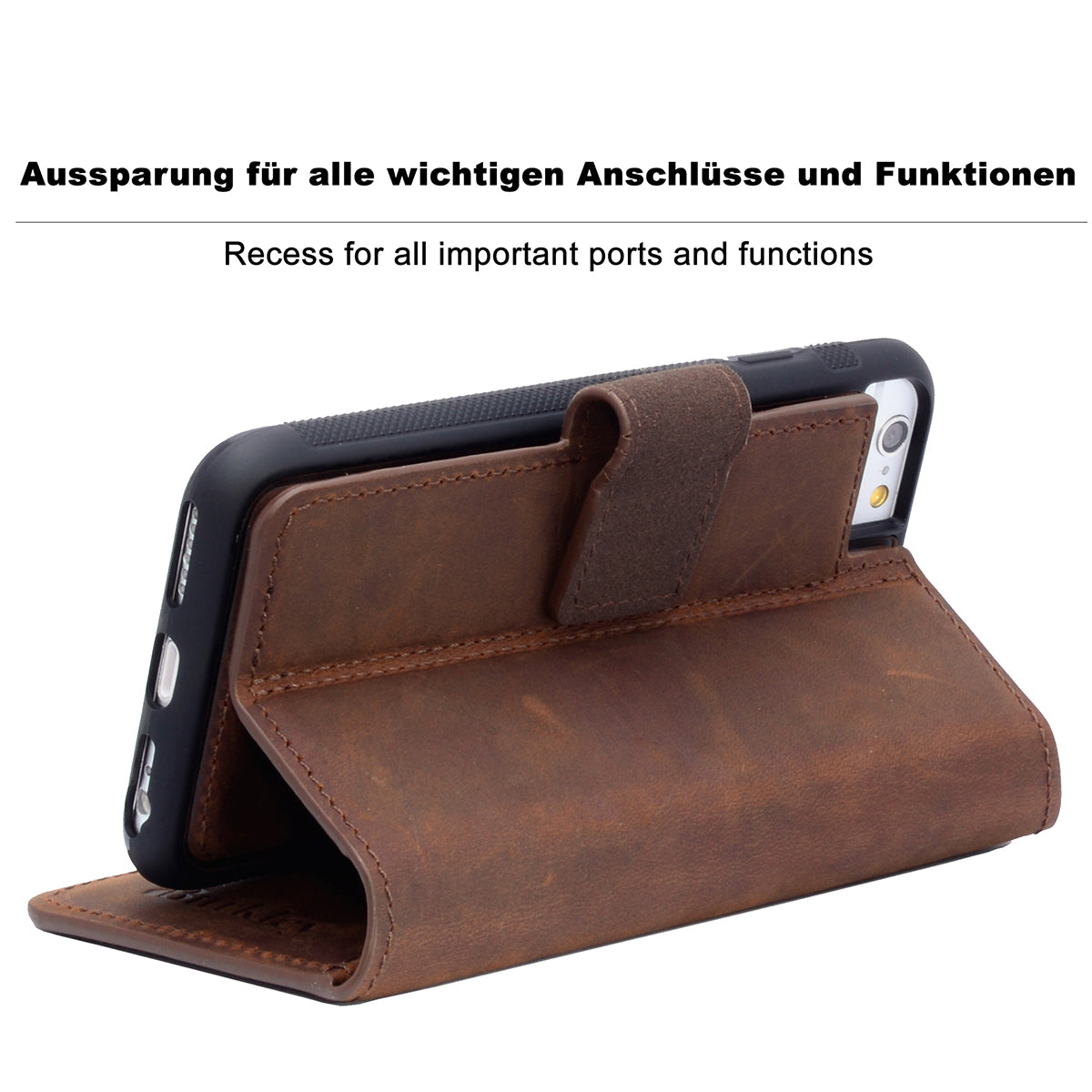 2-in-1 Lederhülle für iPhone SE 2020 / 2022 – Book-Style mit Magnet-Case - Kickstand Funktion