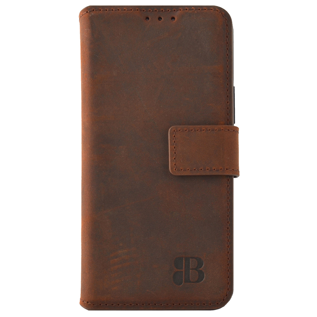 2-in-1 Lederhülle für Galaxy S23 – Book-Case mit Kartenfach | Braun