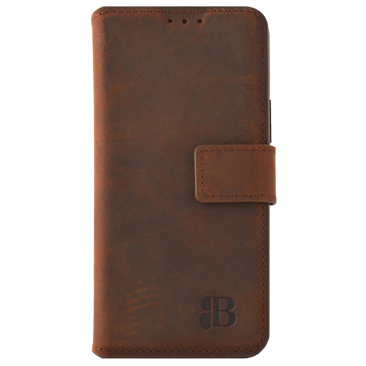 2-in-1 Lederhülle für Galaxy S23 FE – Book-Case mit Kartenfach | Braun