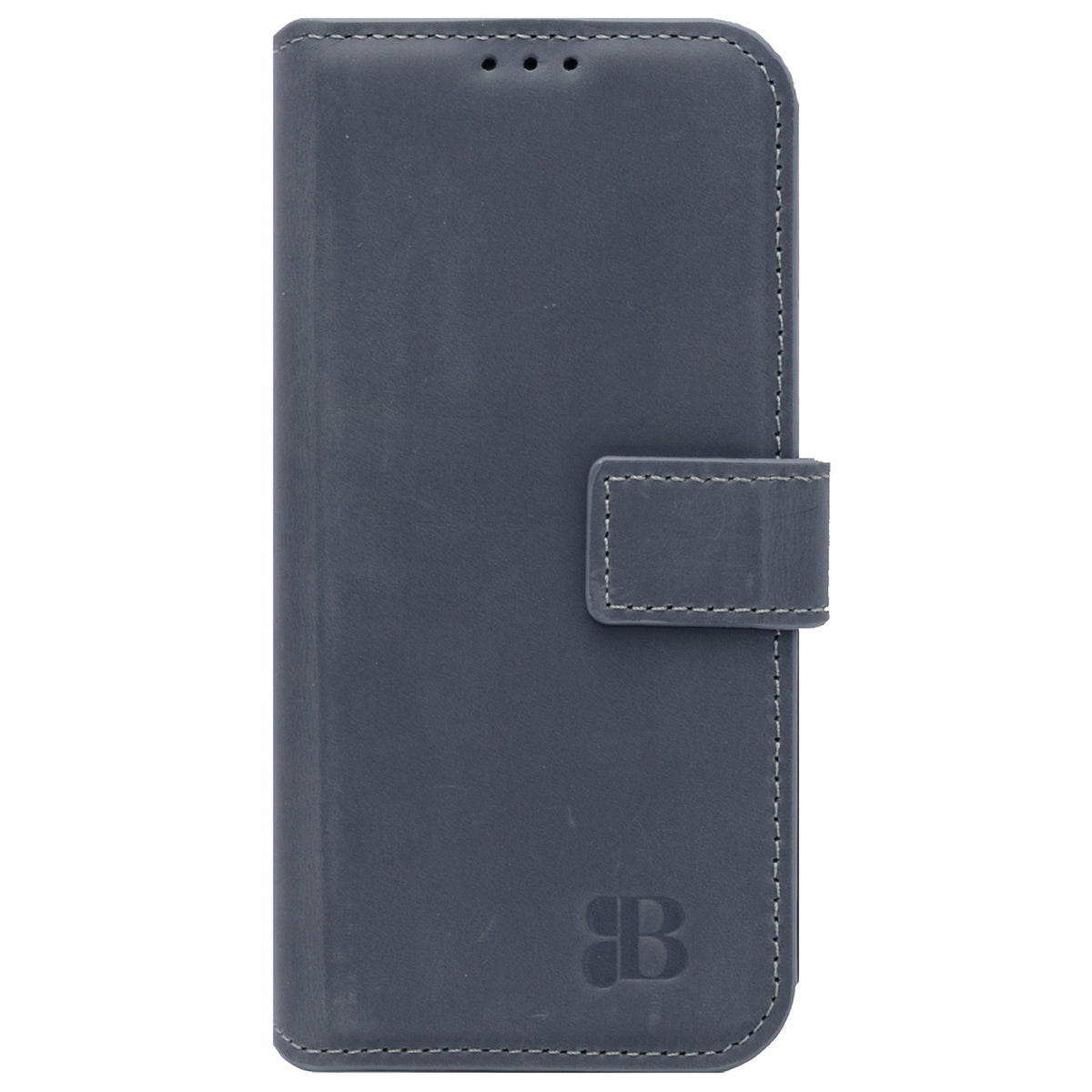 2-in-1 Lederhülle für iPhone 14 Book-Style mit Magnet-Case | Grau