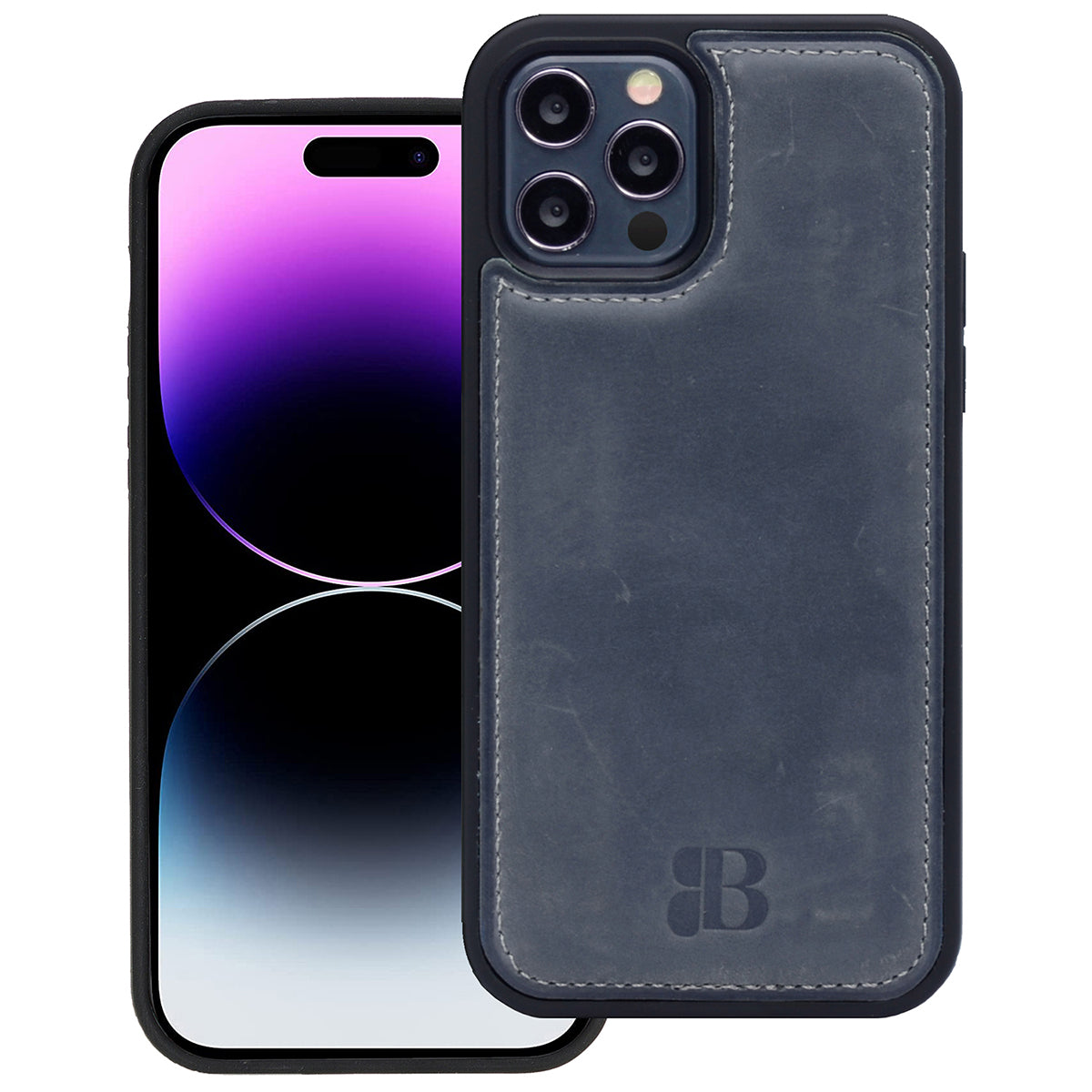2-in-1 Lederhülle für iPhone 14 Pro Max Book-Style mit Magnet-Case | Grau